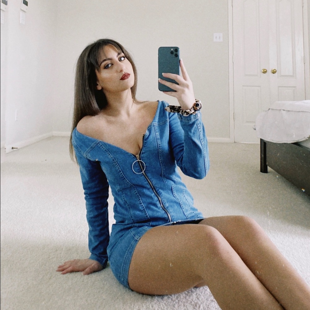 Missguided denim dress size 8